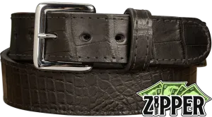 Black American Alligator Money Belt With 25" Zipper
