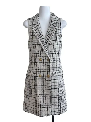 Black & White Double Breasted Tuxedo Dress