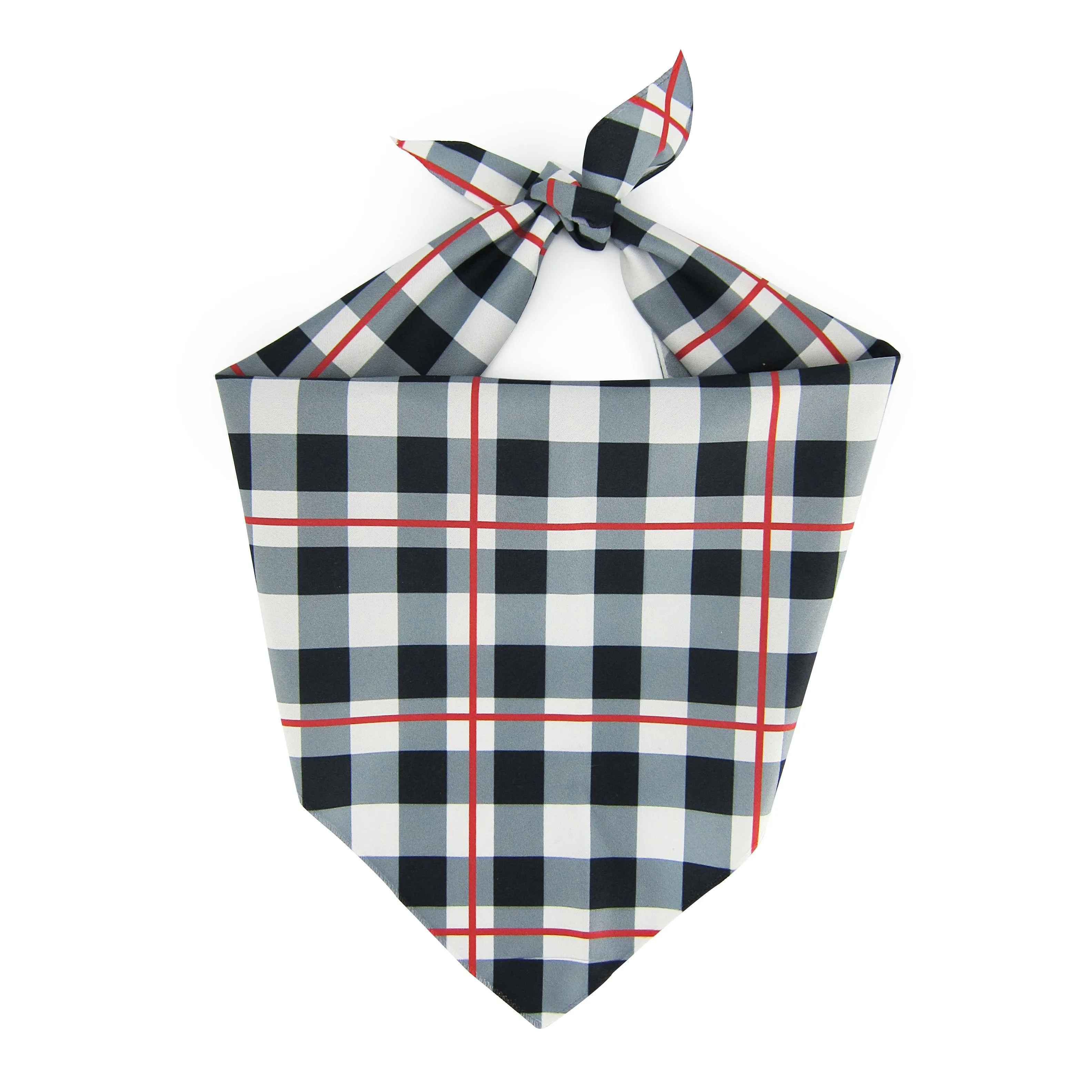 Black & White Plaid - Pet Bandana