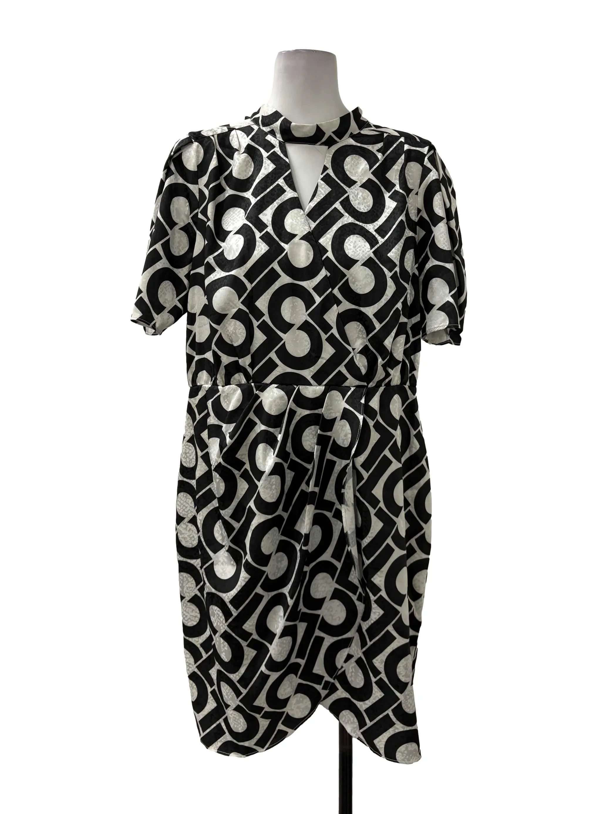 Black And White Printed Dress