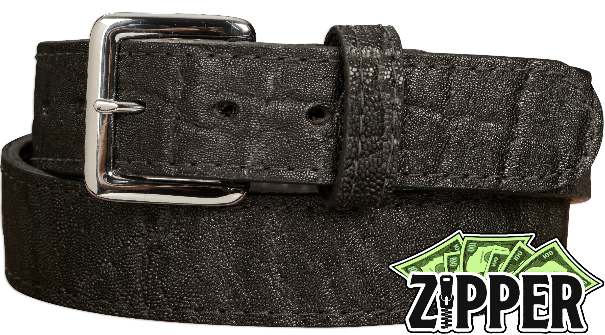 Black Elephant Money Belt With 25" Zipper