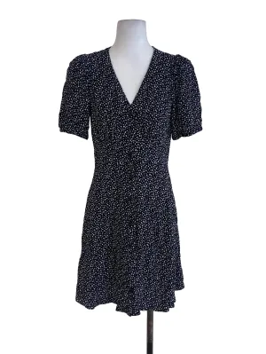 Black Floral Empire Dress