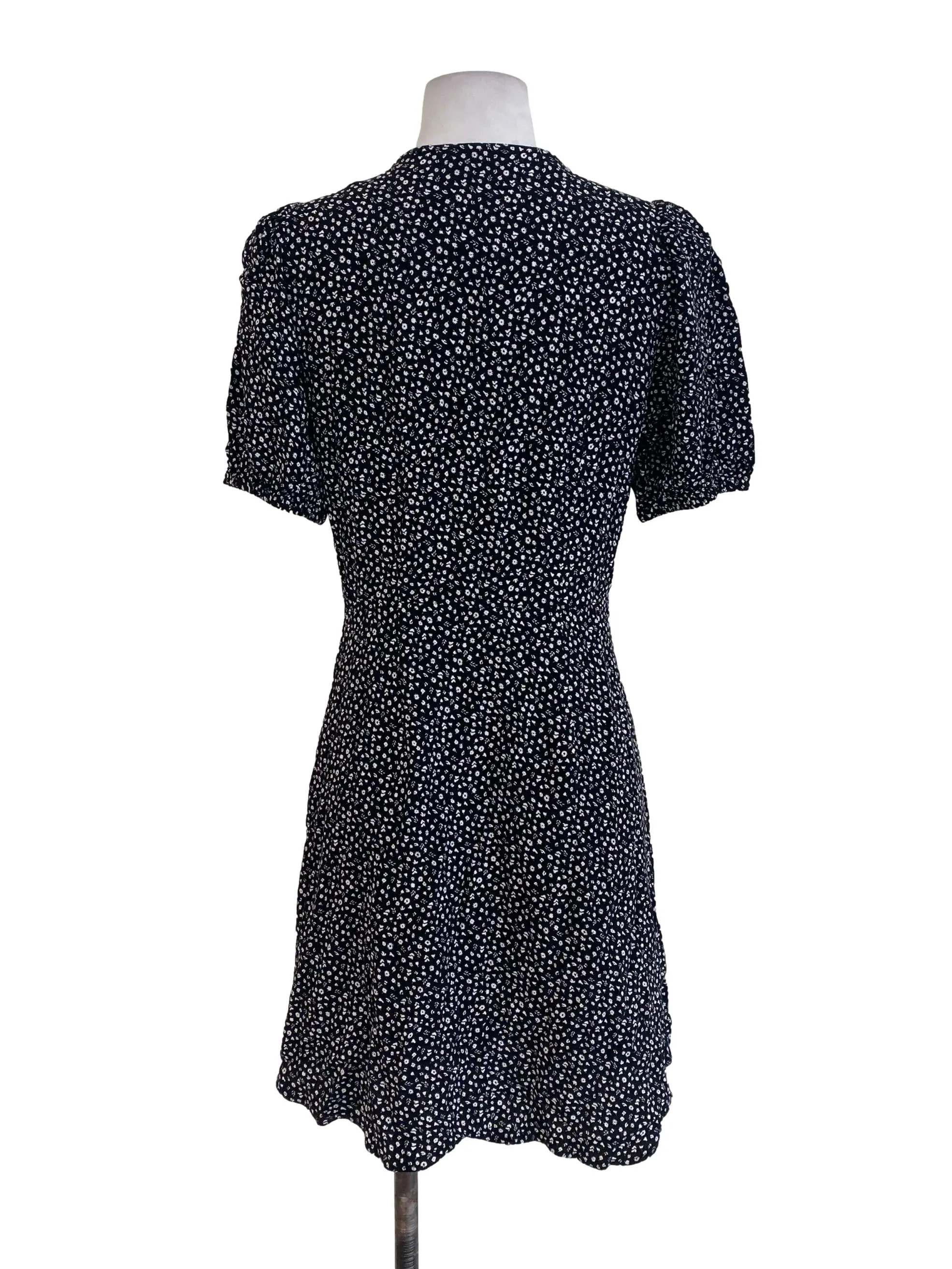Black Floral Empire Dress