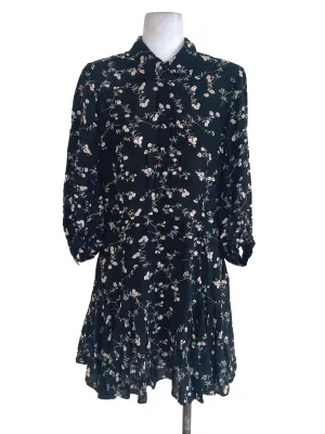 Black Floral Empire Dress