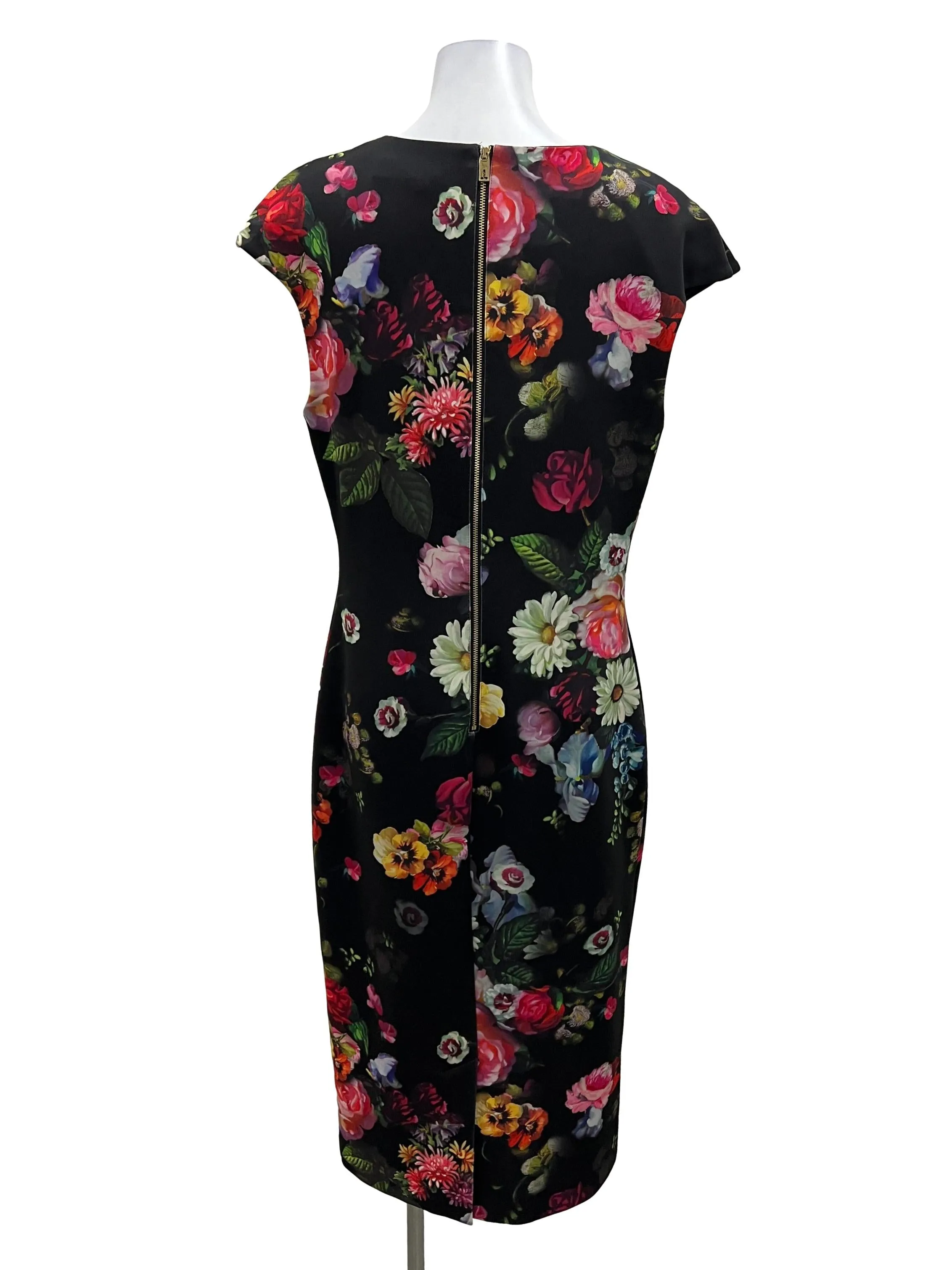 Black Floral Sheath Dress