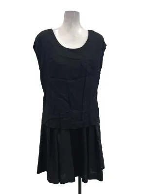 Black Flutter Sleeveless Dress