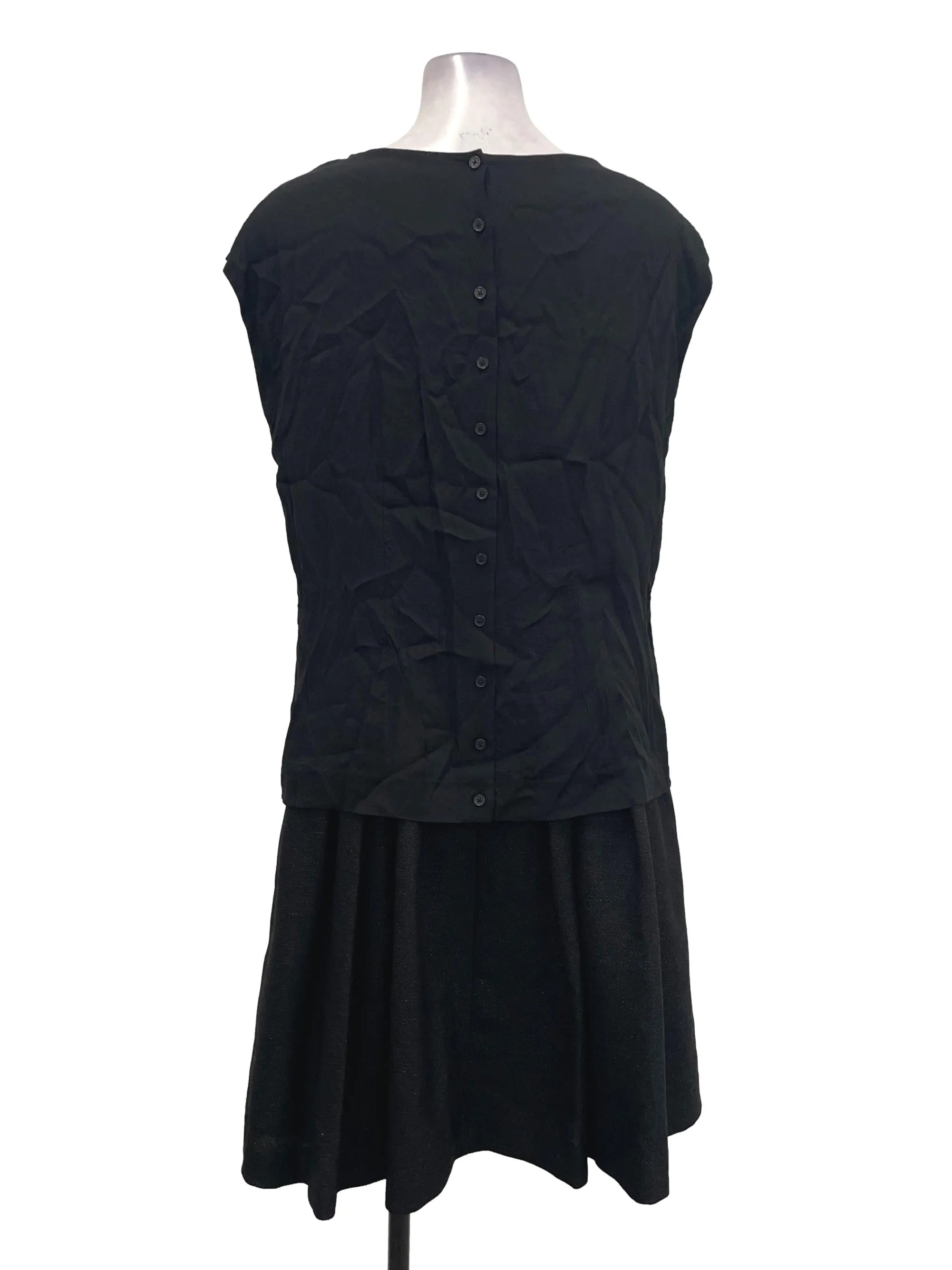 Black Flutter Sleeveless Dress