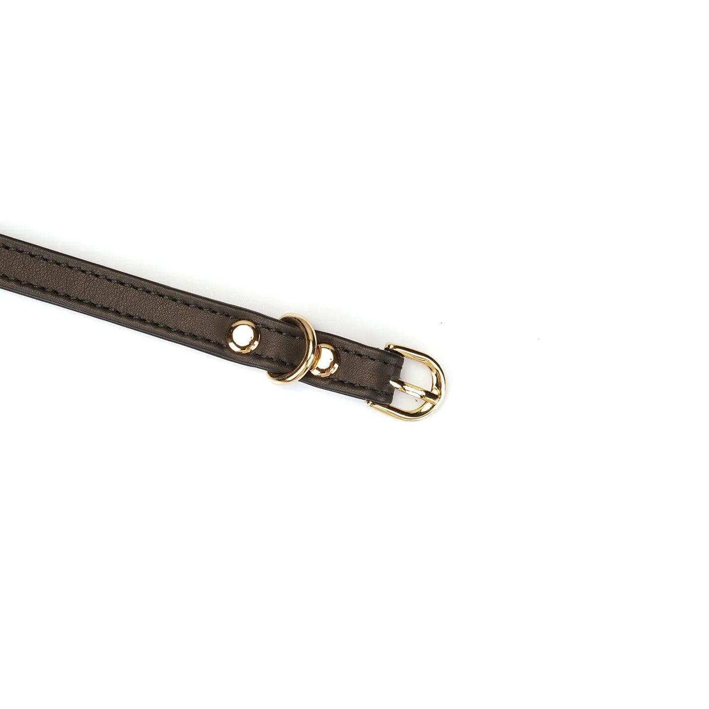 Black Italian Leather SLUT Choker