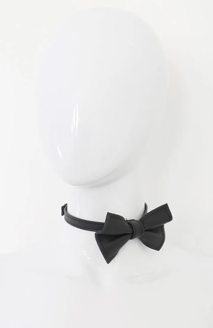 Black leather bow tie - Your Servant