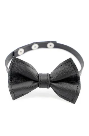 Black leather bow tie - Your Servant