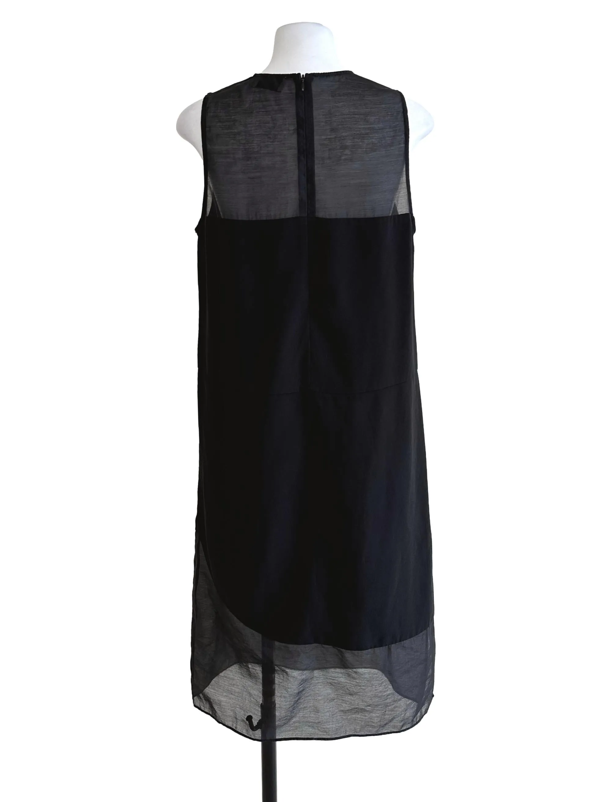 Black Plain Sleeveless Midi Dress