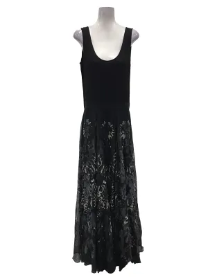 Black Roundneck Sleeveless Maxi Floral Dress
