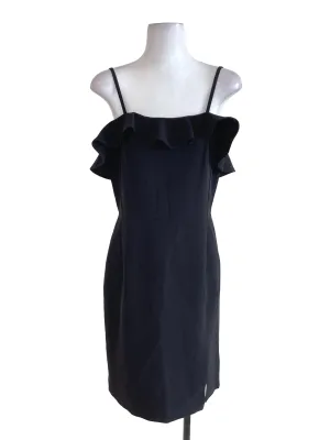 Black Ruffled Slip Dress