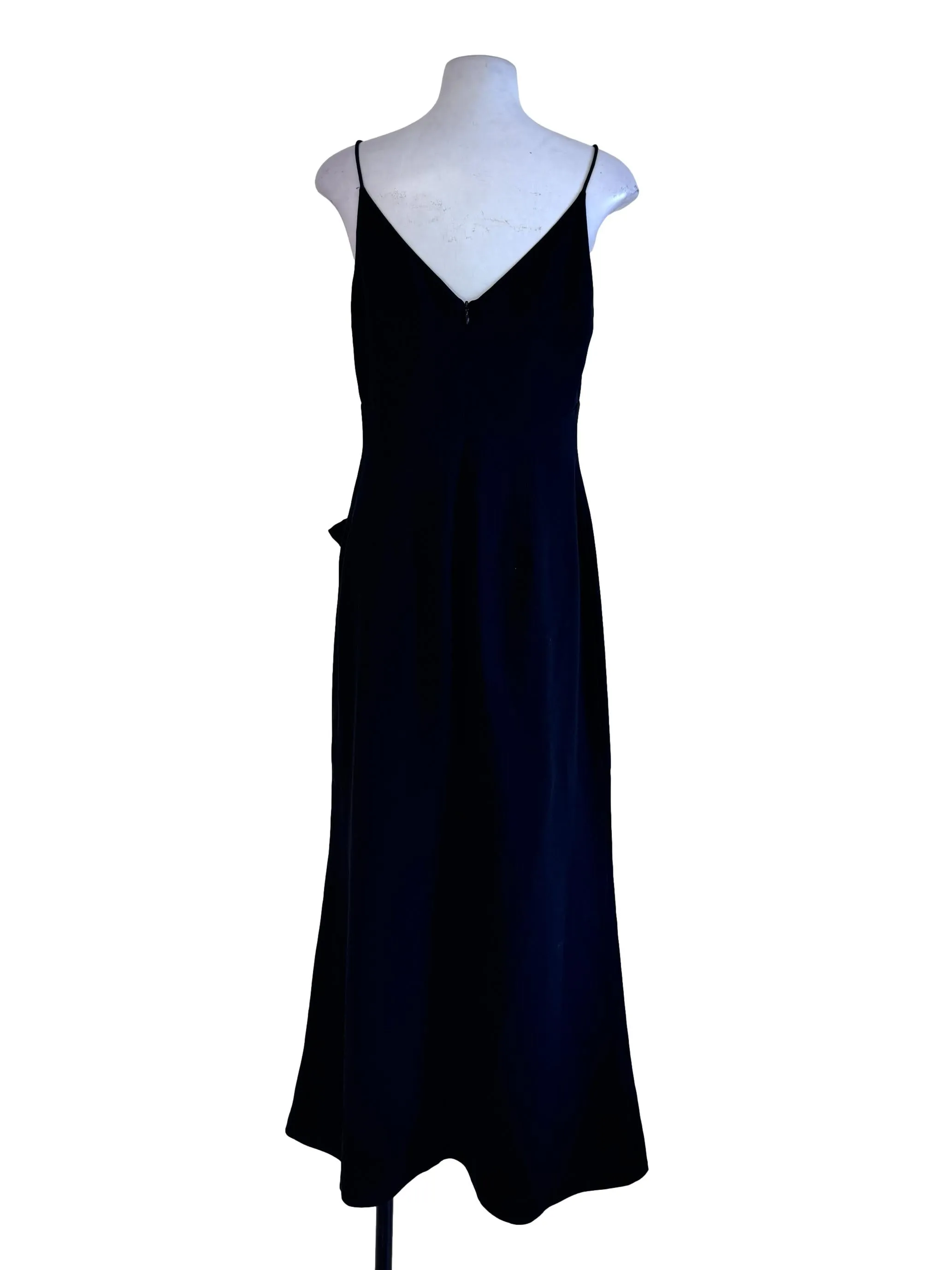 Black Ruffled Slip Dress