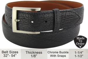 Black Shark Designer Full Grain Leather Belt for Men **Made To Order Allow 5 To 6 Weeks To Ship
