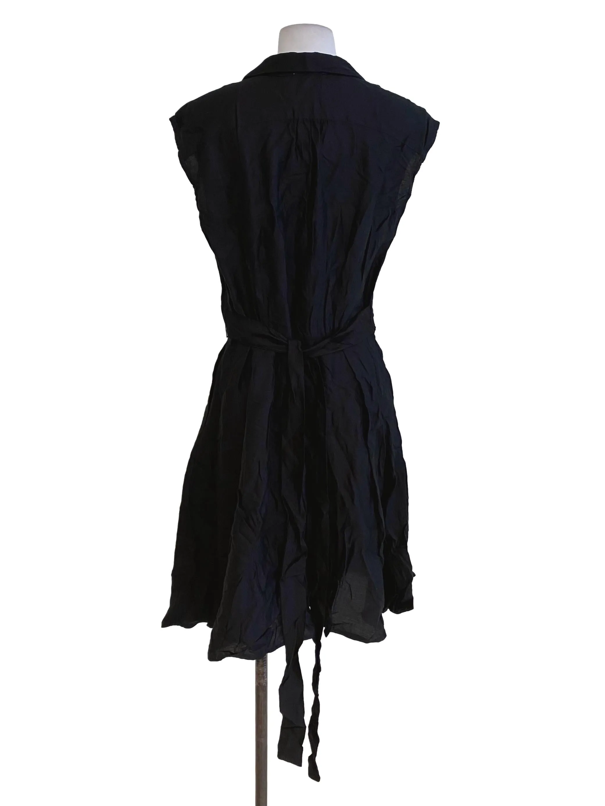 Black Sleeveless Blouson Dress