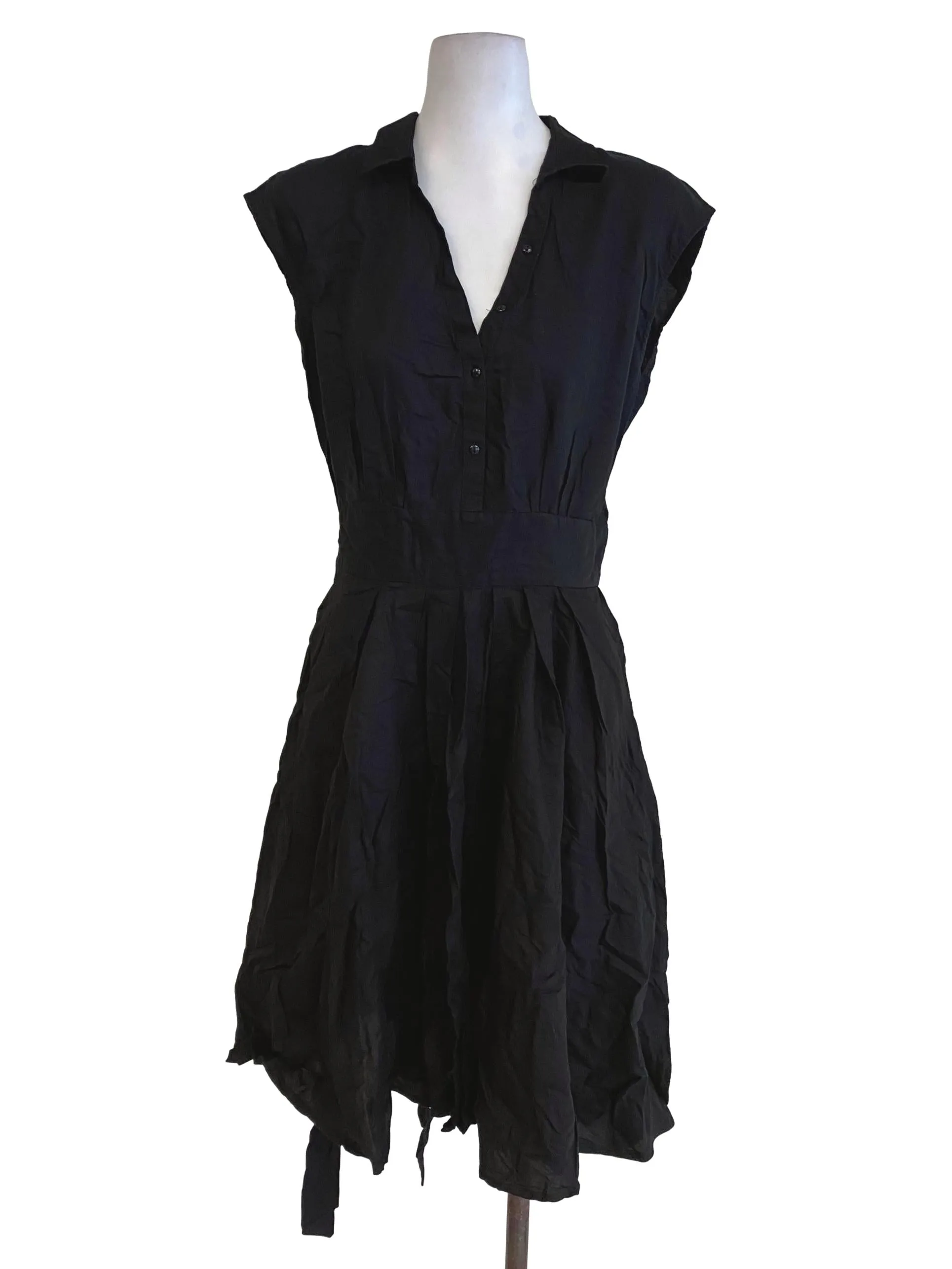 Black Sleeveless Blouson Dress
