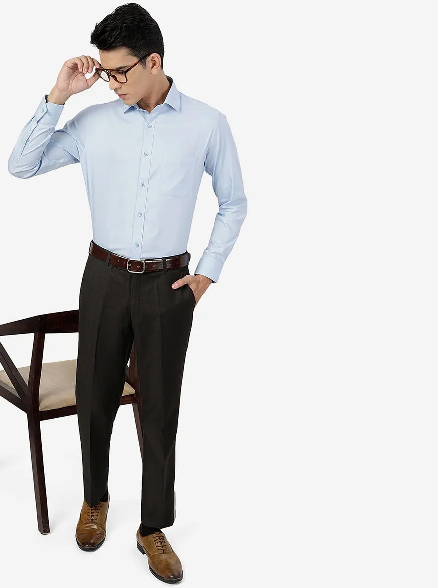Black Solid SLIM FIT Formal Trouser | Metal