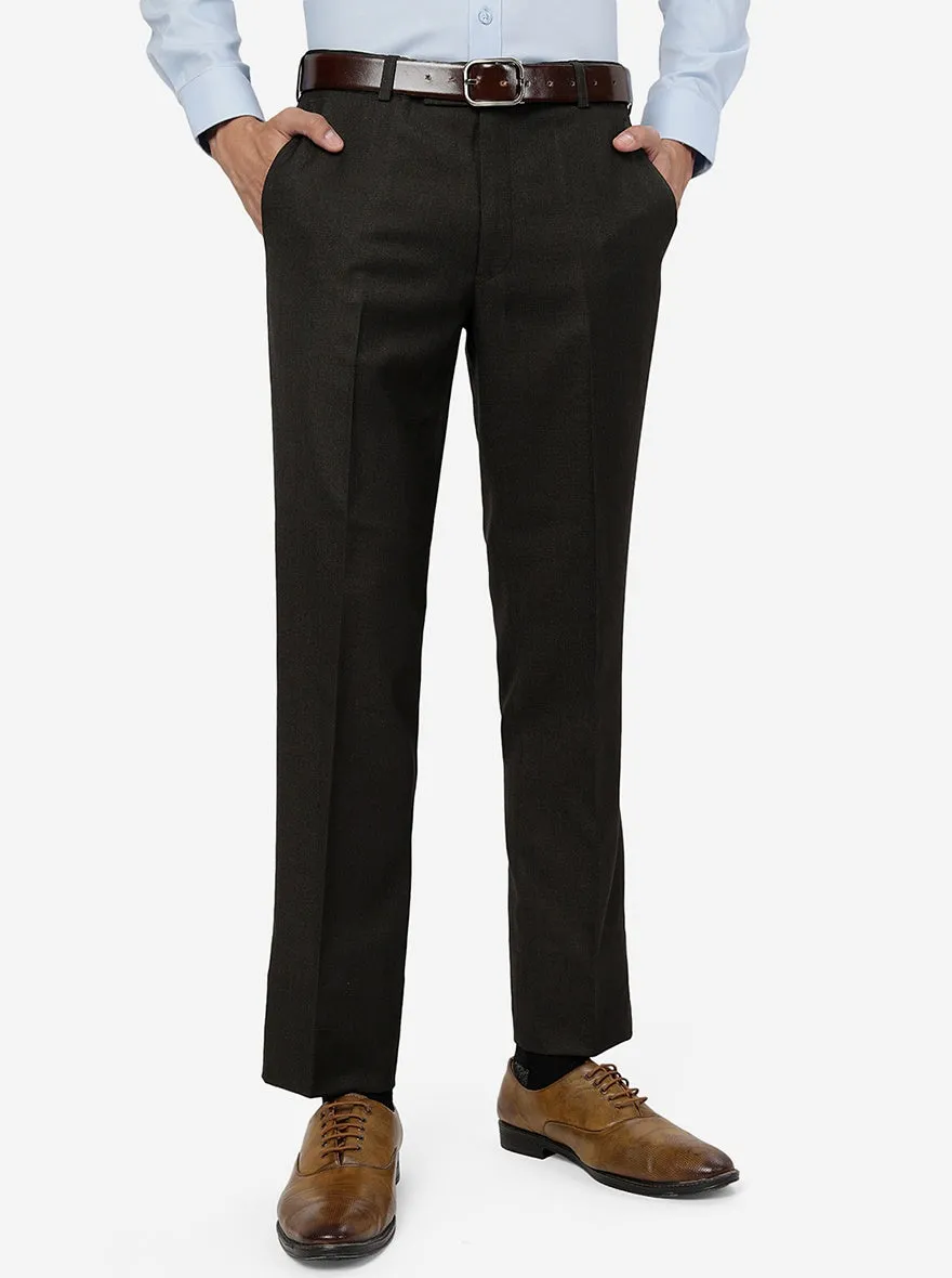 Black Solid SLIM FIT Formal Trouser | Metal