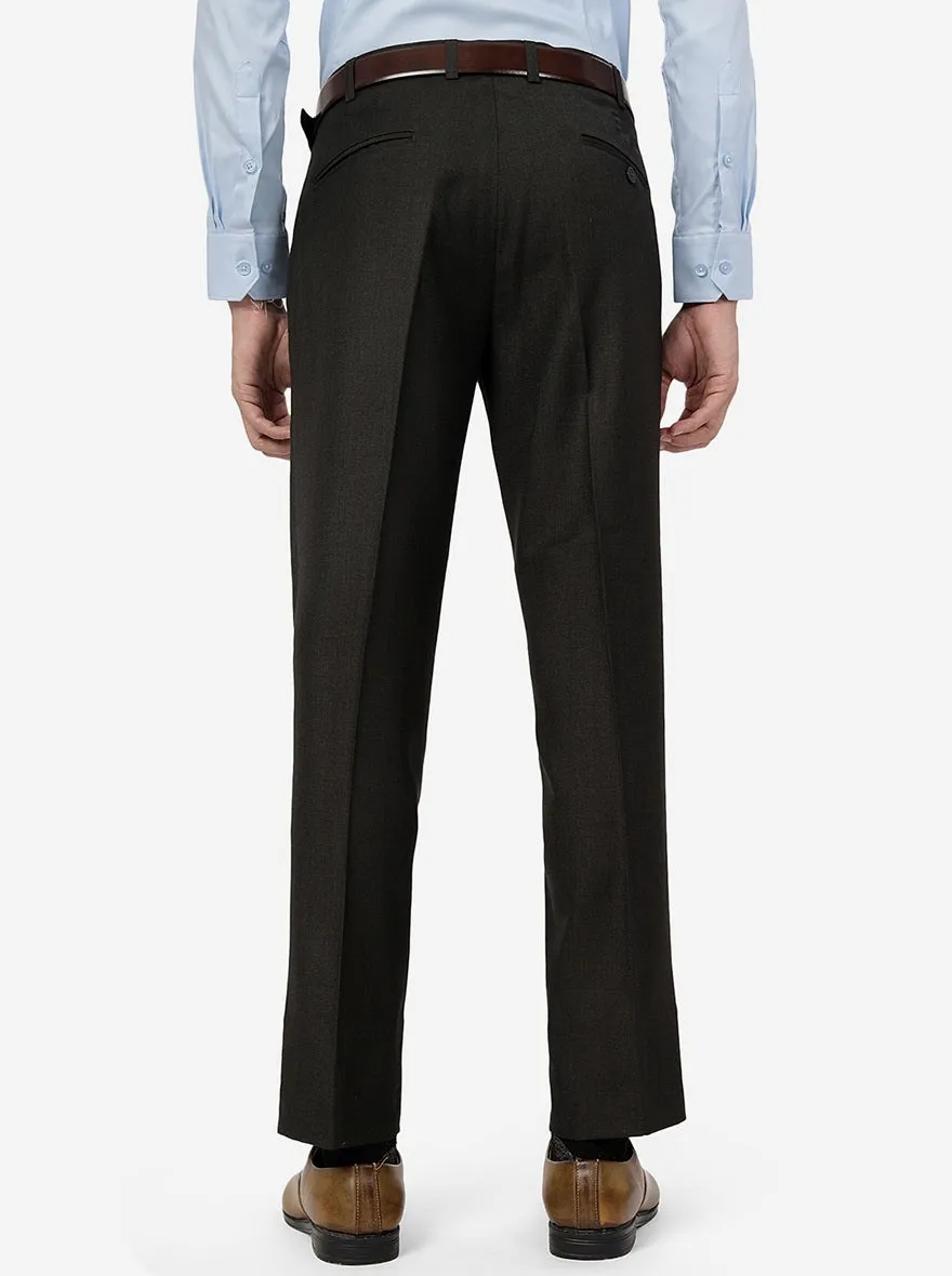 Black Solid SLIM FIT Formal Trouser | Metal