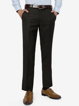 Black Solid SLIM FIT Formal Trouser | Metal
