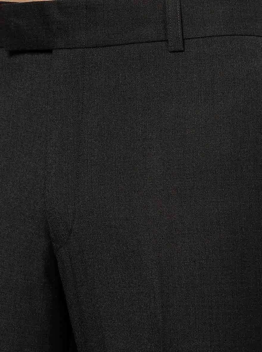 Black Solid SLIM FIT Formal Trouser | Metal