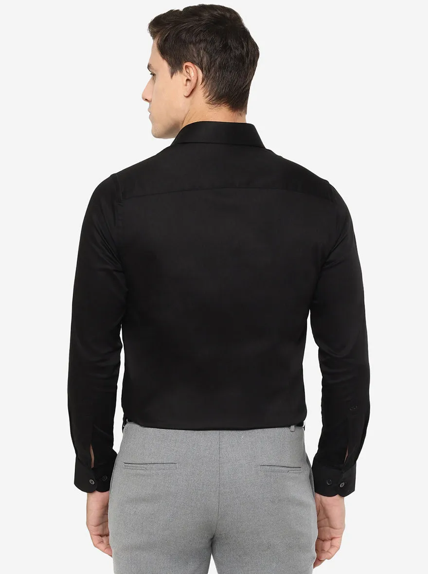 Black Solid Slim Fit Party Wear Shirt | Wyre