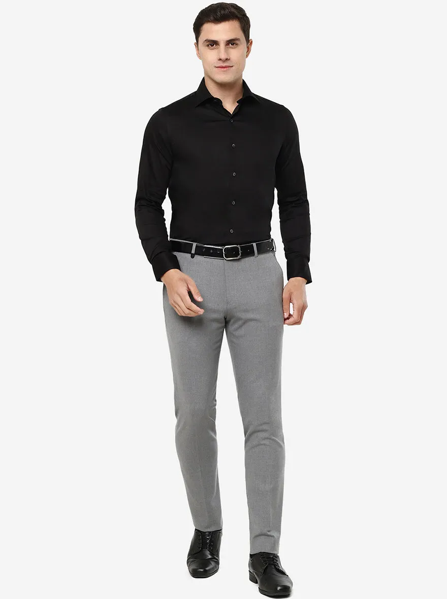 Black Solid Slim Fit Party Wear Shirt | Wyre