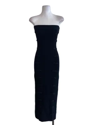 Black Strapless Knitted Dress