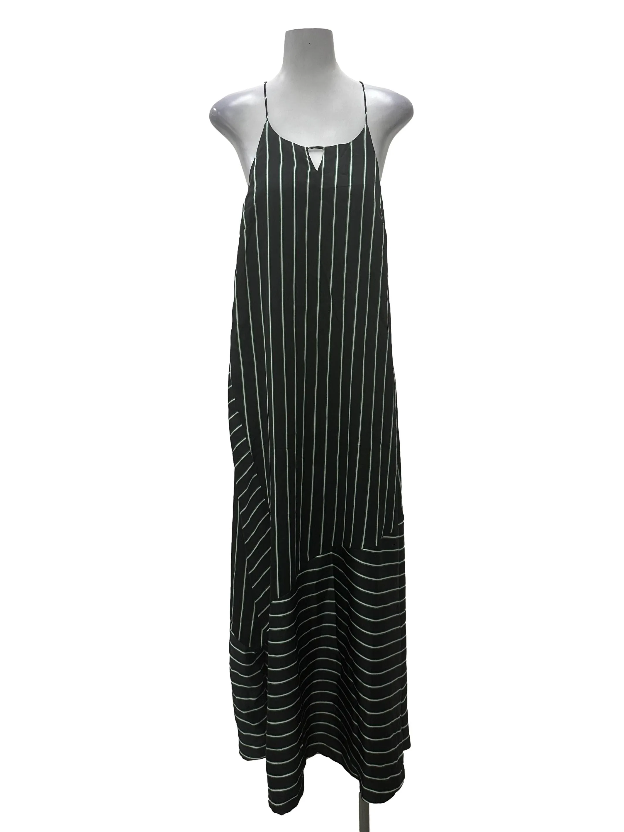 Black Striped Slip Dress