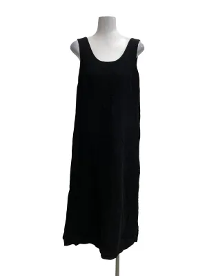 Black Textured Round Neck Dress OSN