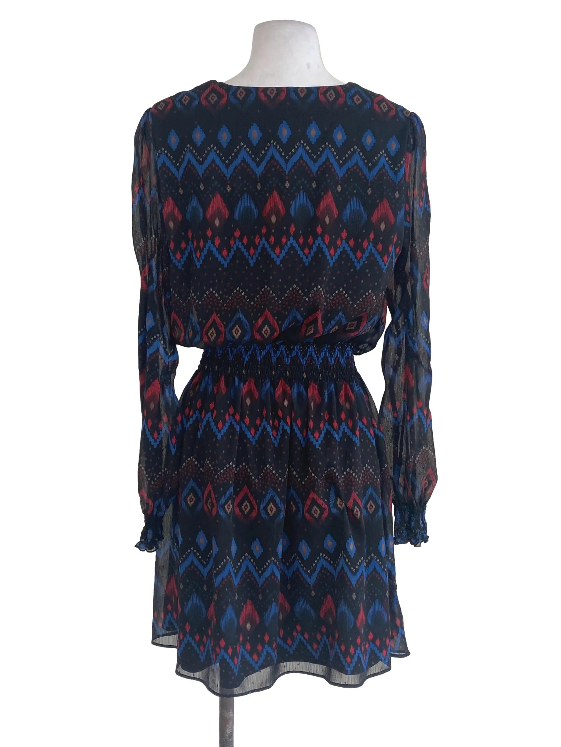 Black Tribal Blouson Dress