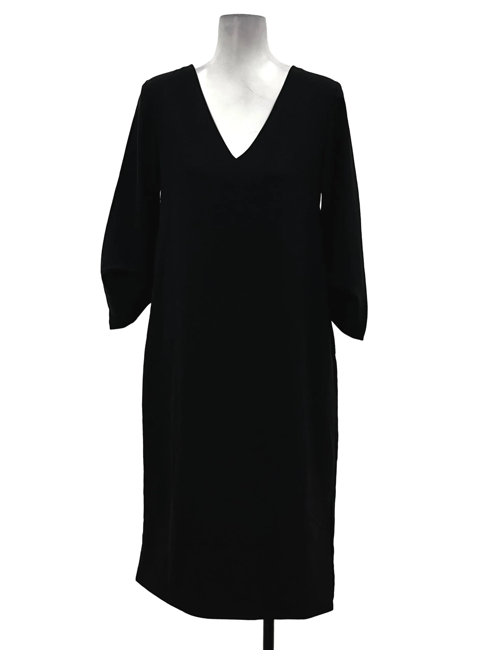 Black V-Neck Back Midi Dress OSN