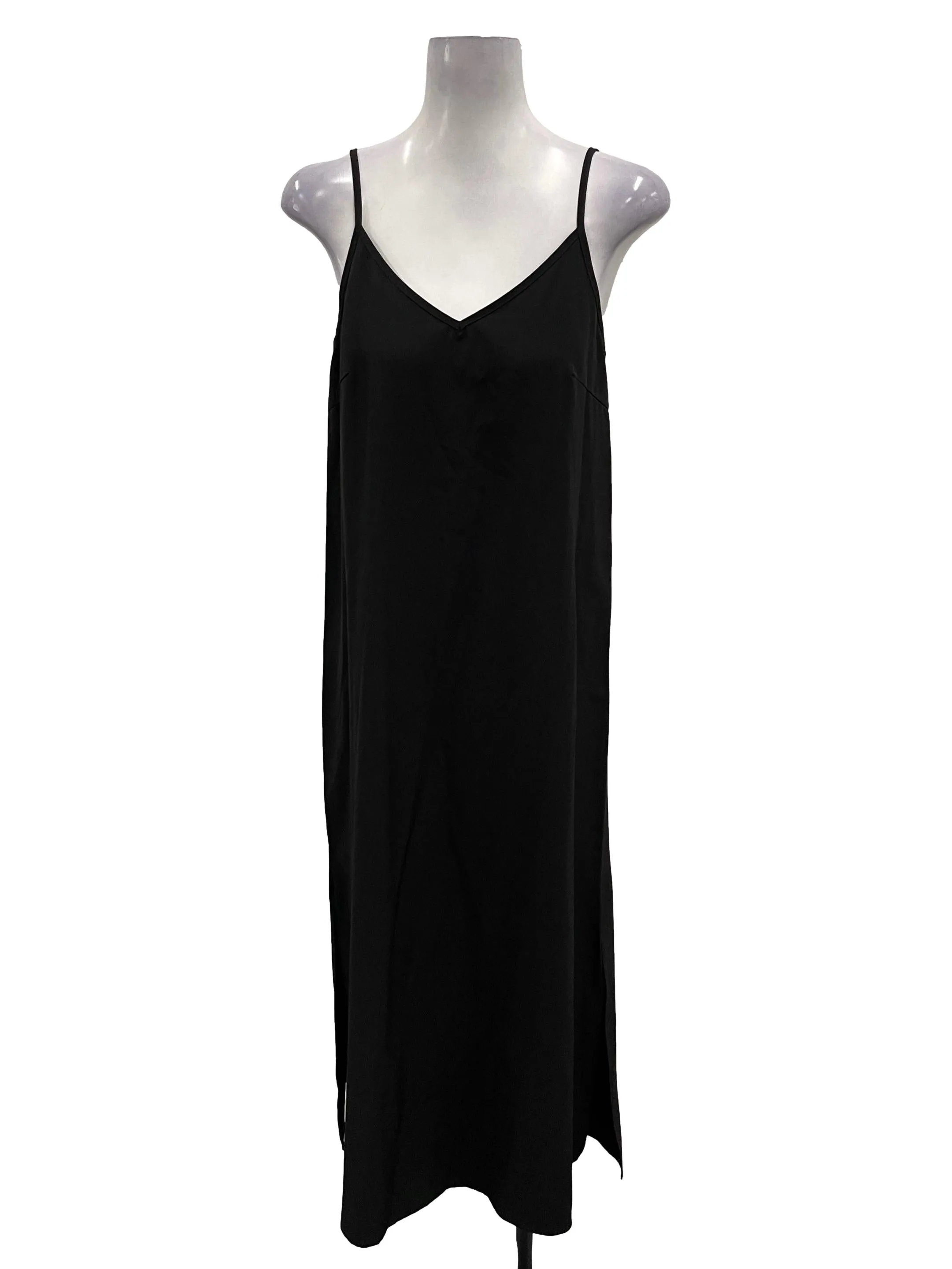 Black V-Neck Cami Midi Dress OSN