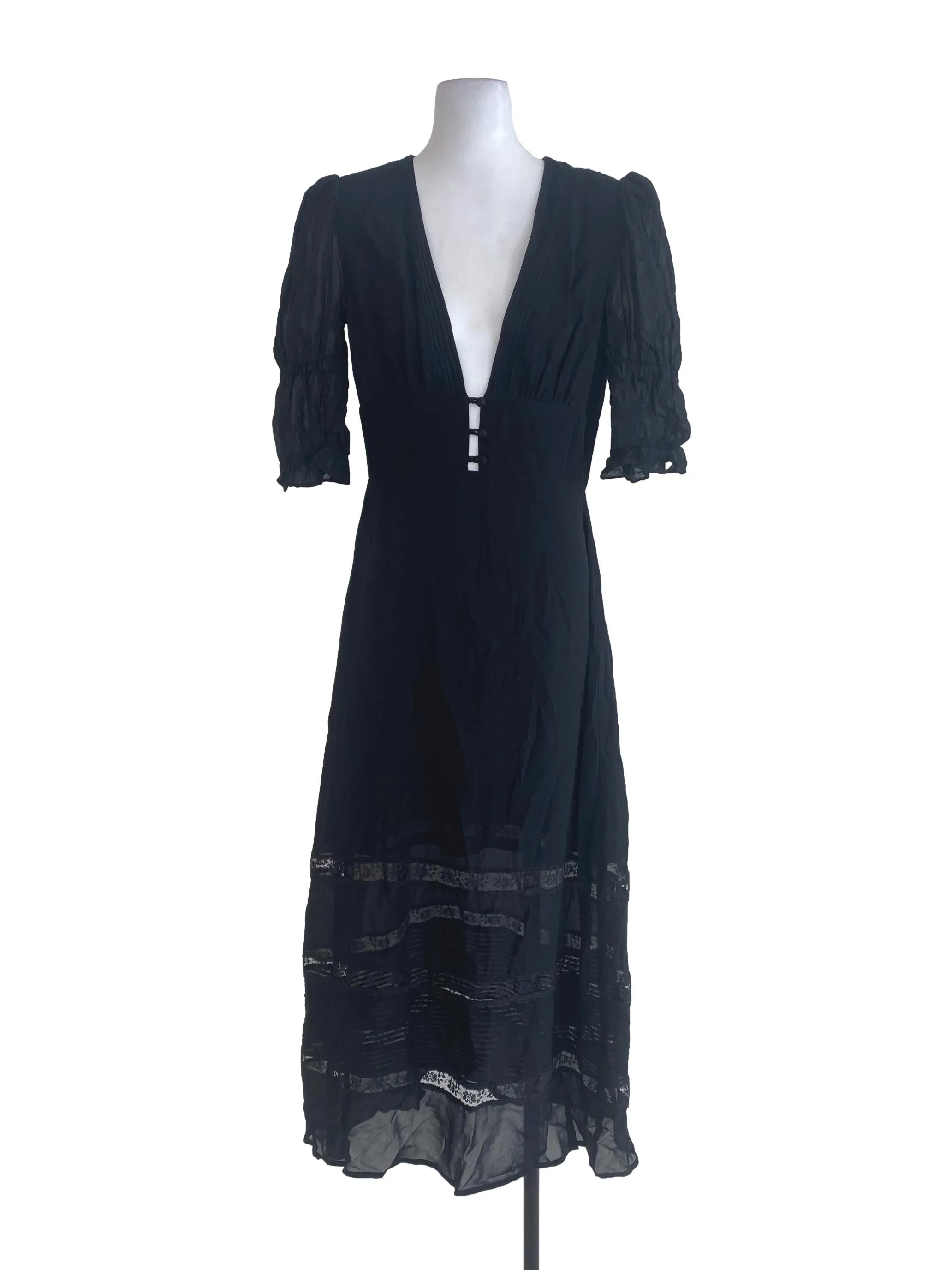 Black V Neck Dress