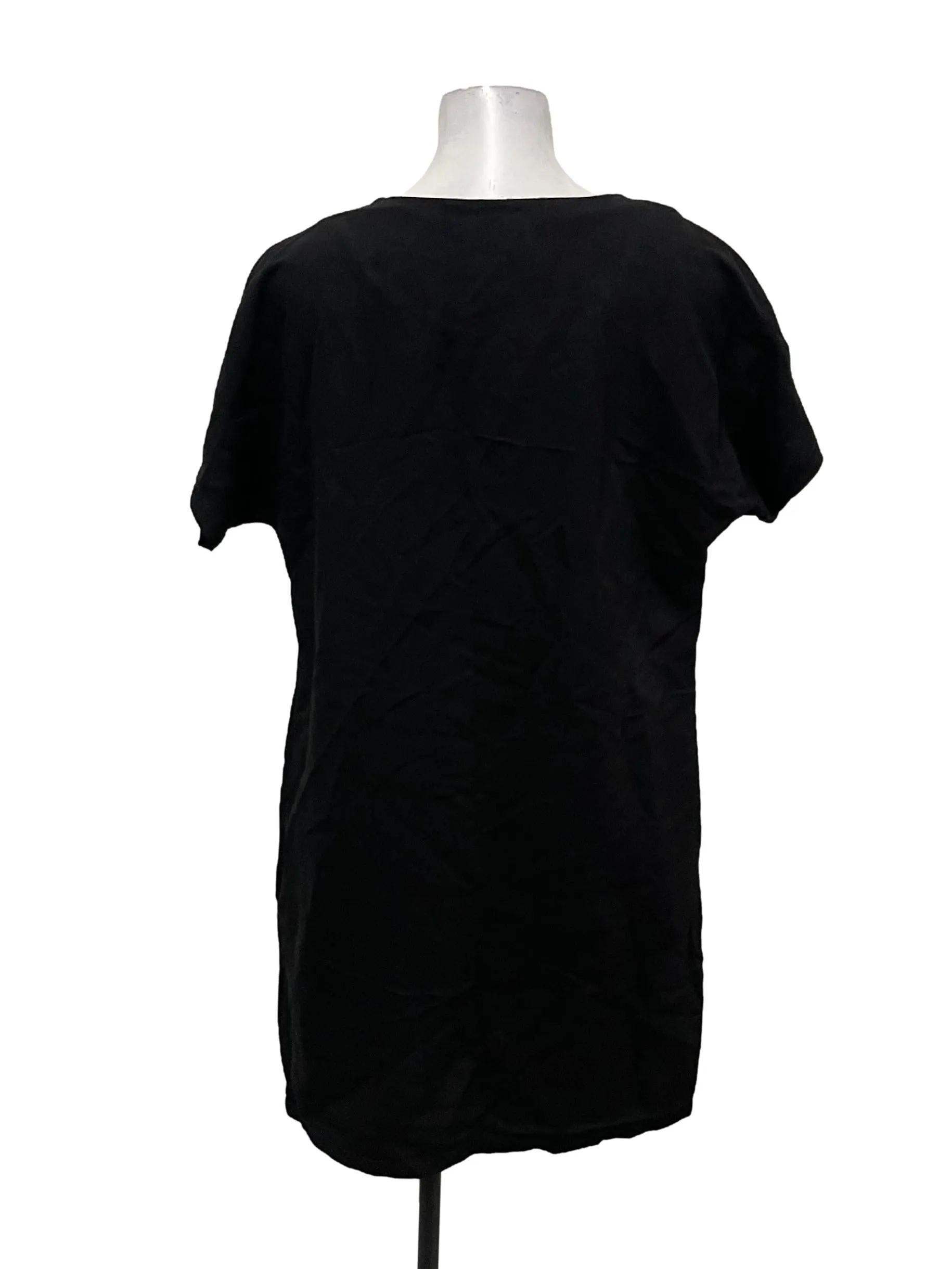 Black V-Neck Mini Shift Dress OSN