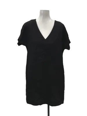 Black V-Neck Mini Shift Dress OSN