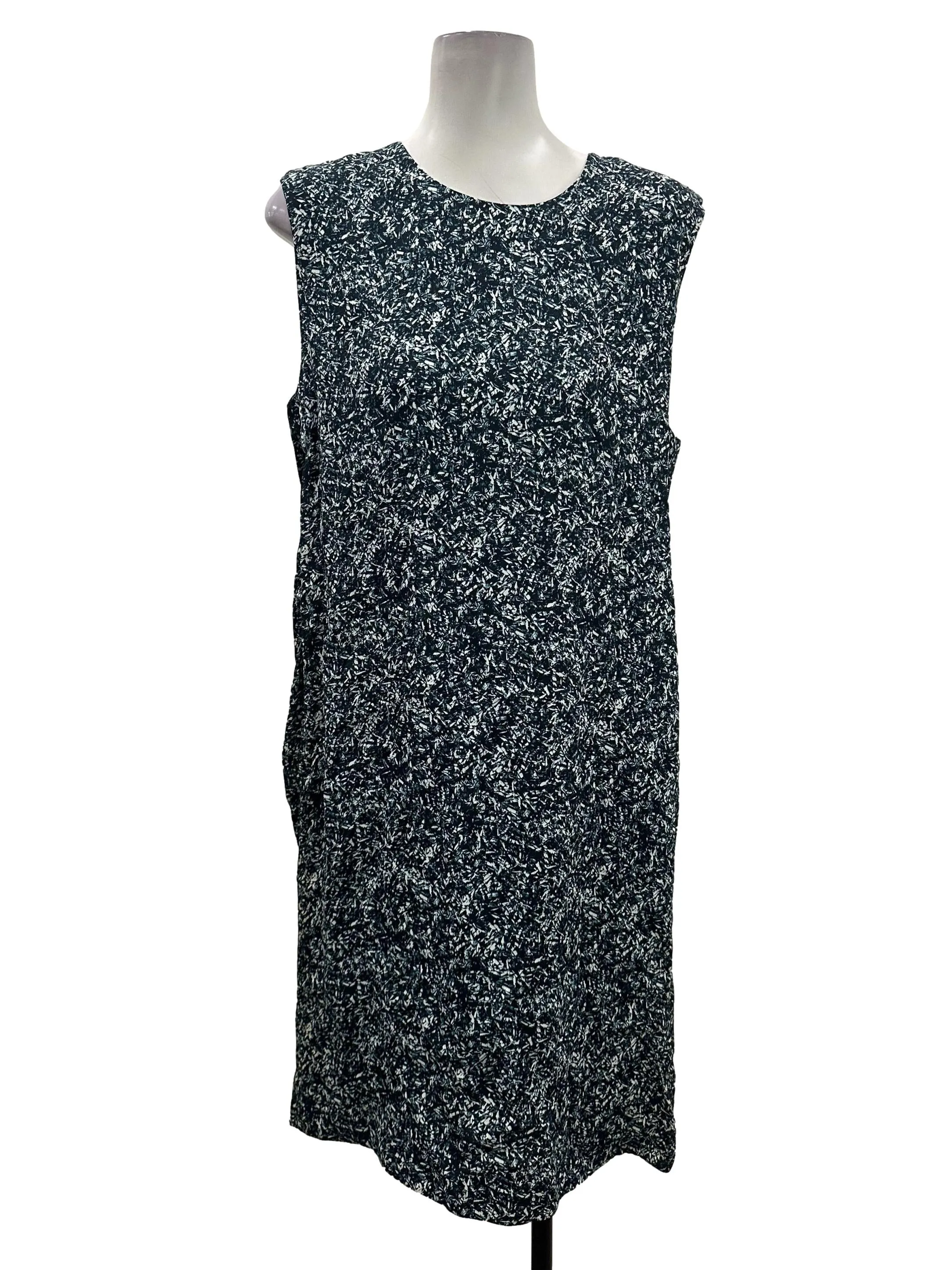 Blue And Green Patterned Sleeveless Dress