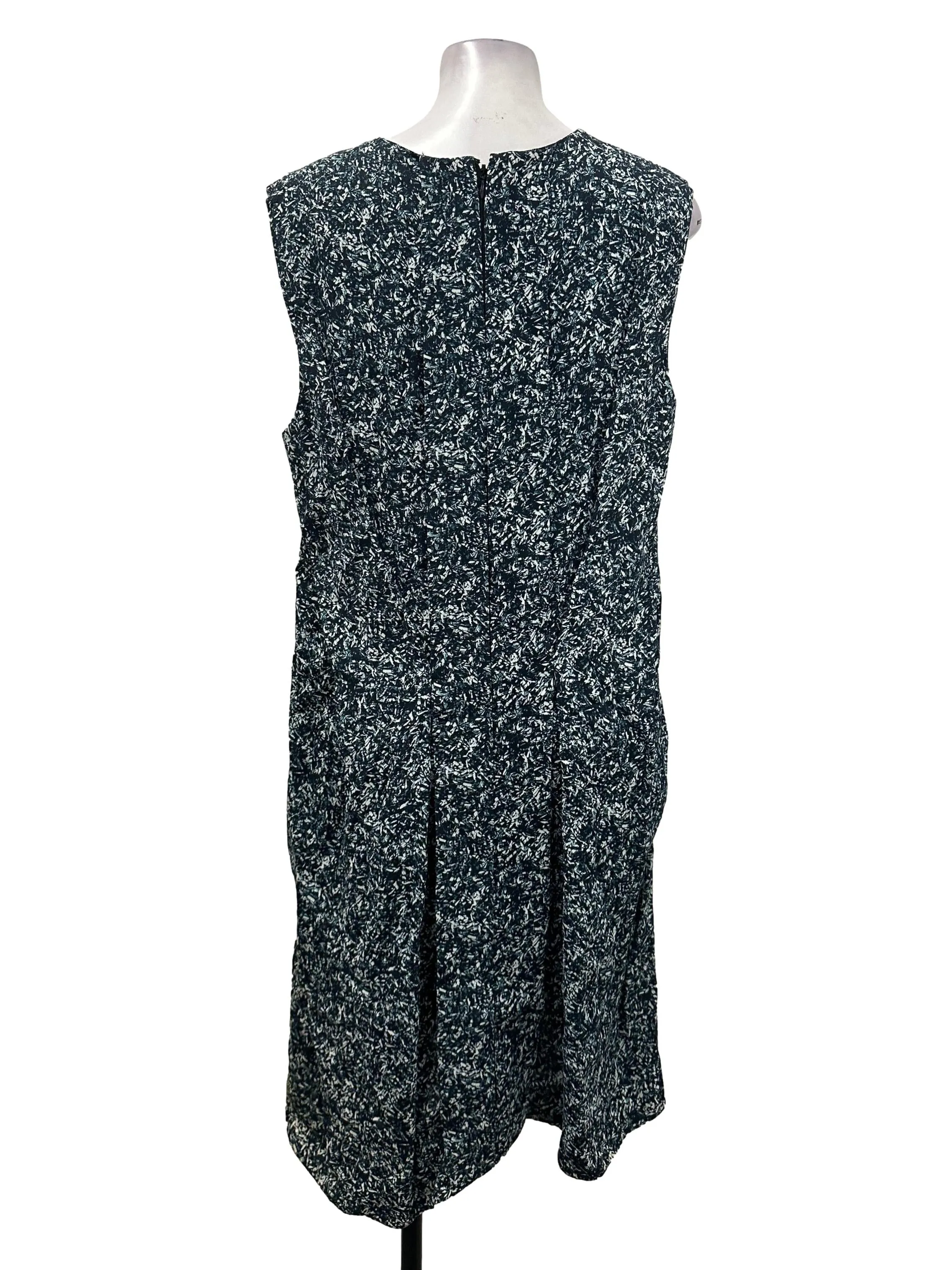 Blue And Green Patterned Sleeveless Dress
