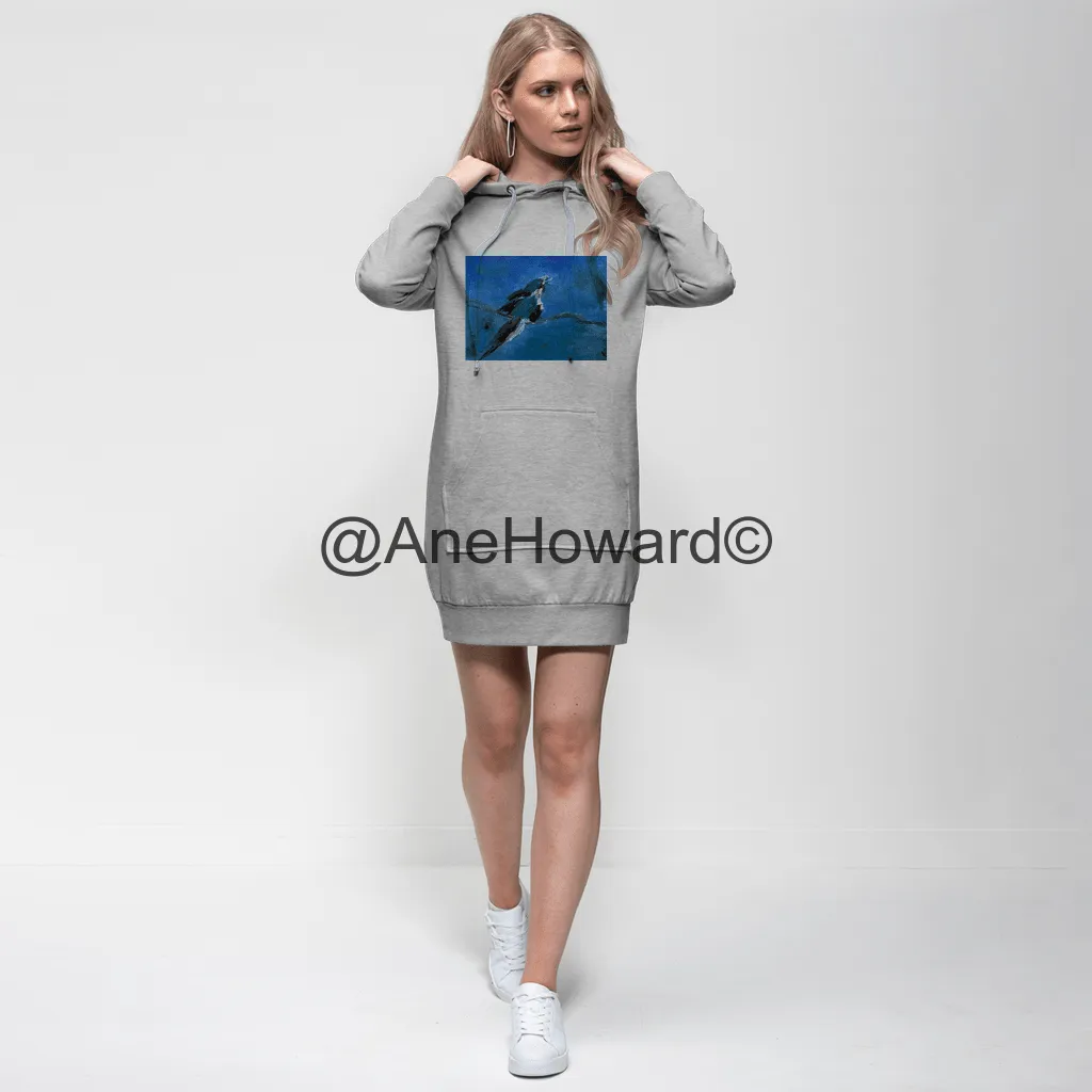 Blue Bird Premium Cotton Hoodie Dress