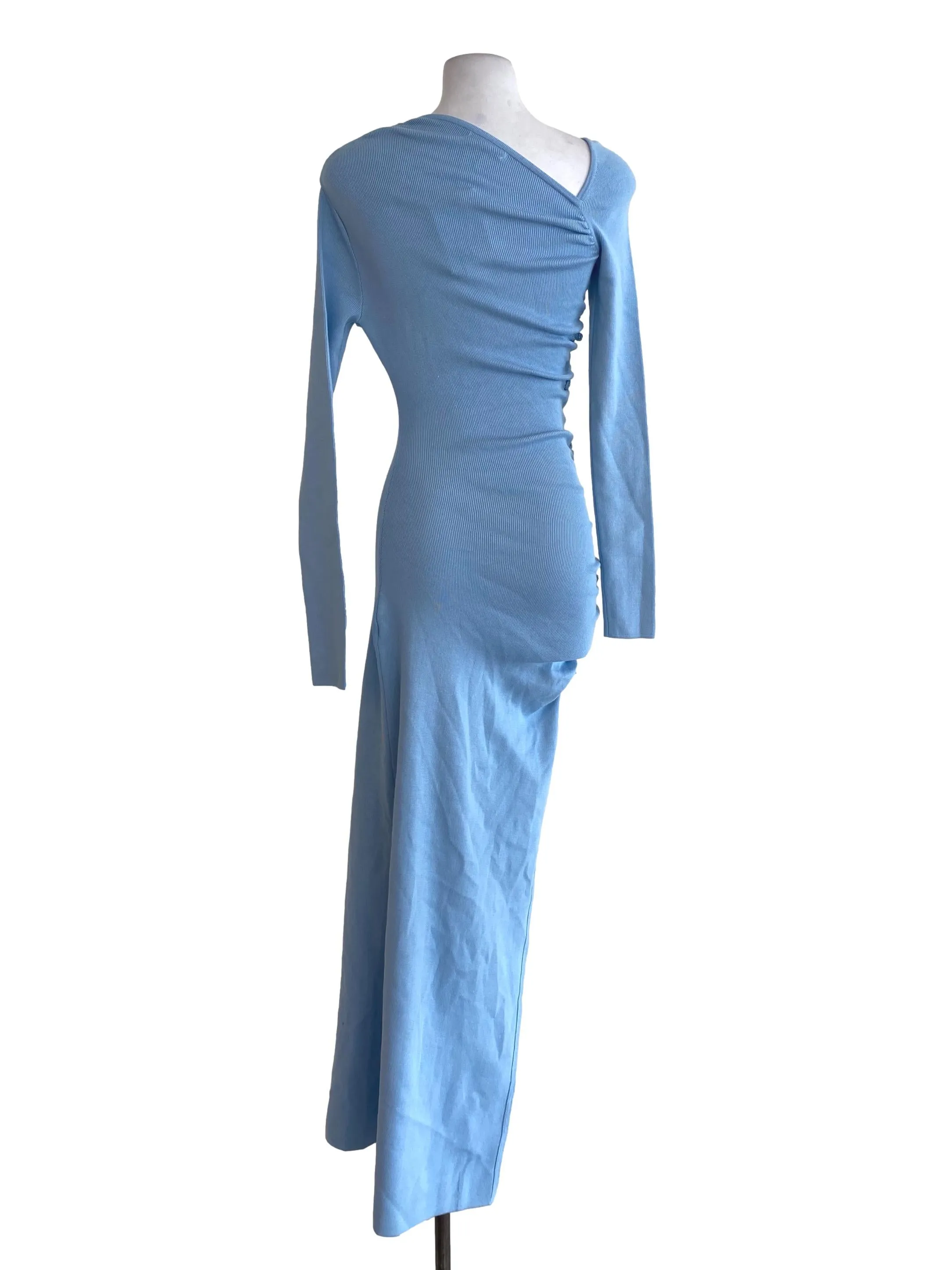 Blue Knitted Bodycon Dress