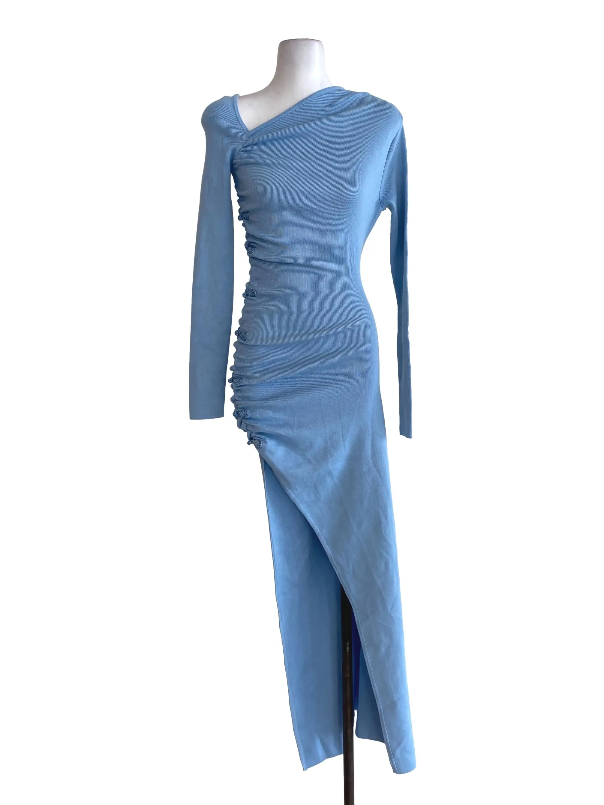 Blue Knitted Bodycon Dress