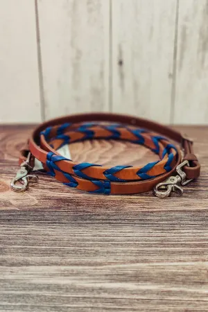 Blue Laced Barrel Reins
