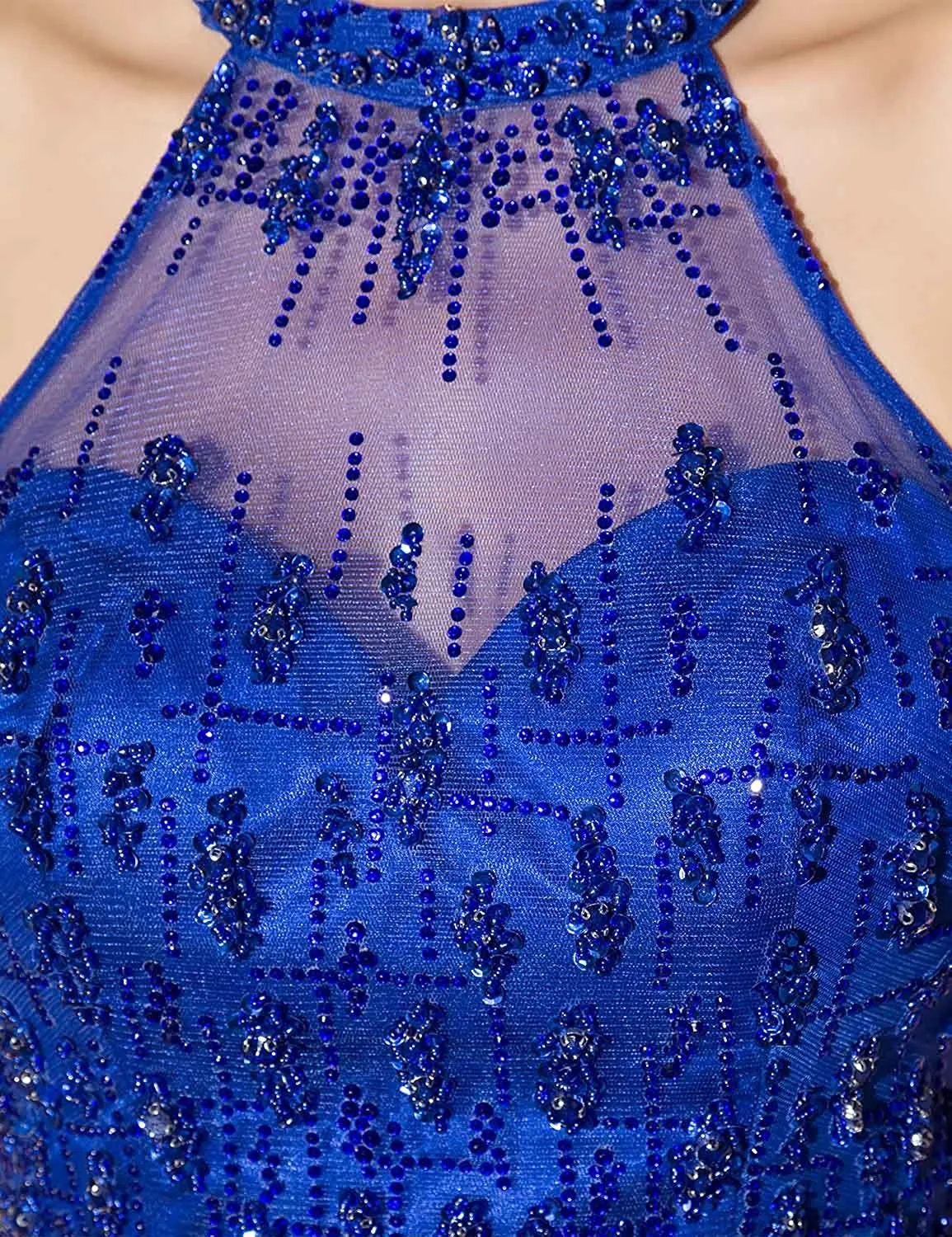 Blue Short Tulle Beading Homecoming Dress