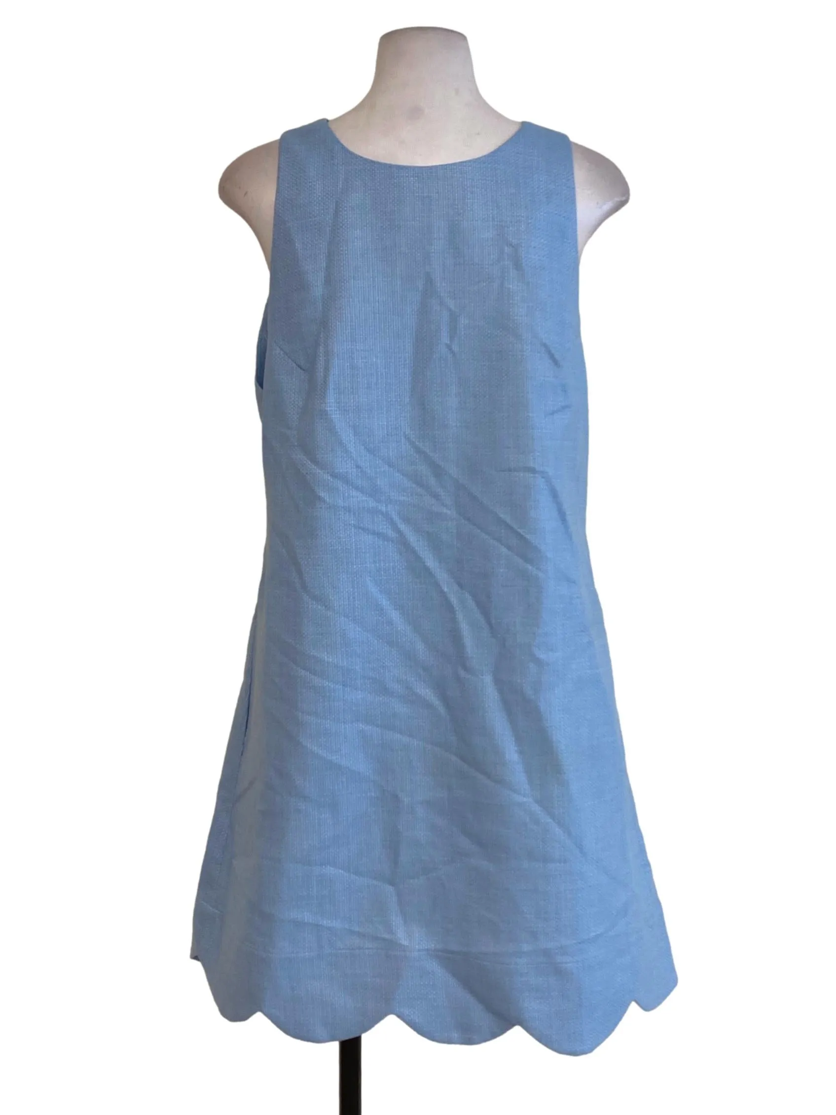 Blue Textured Shift Dress
