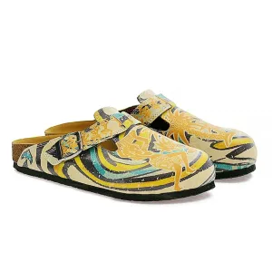 Blue, Yellow and Tropicak Girl Patterned Clogs - CAL314