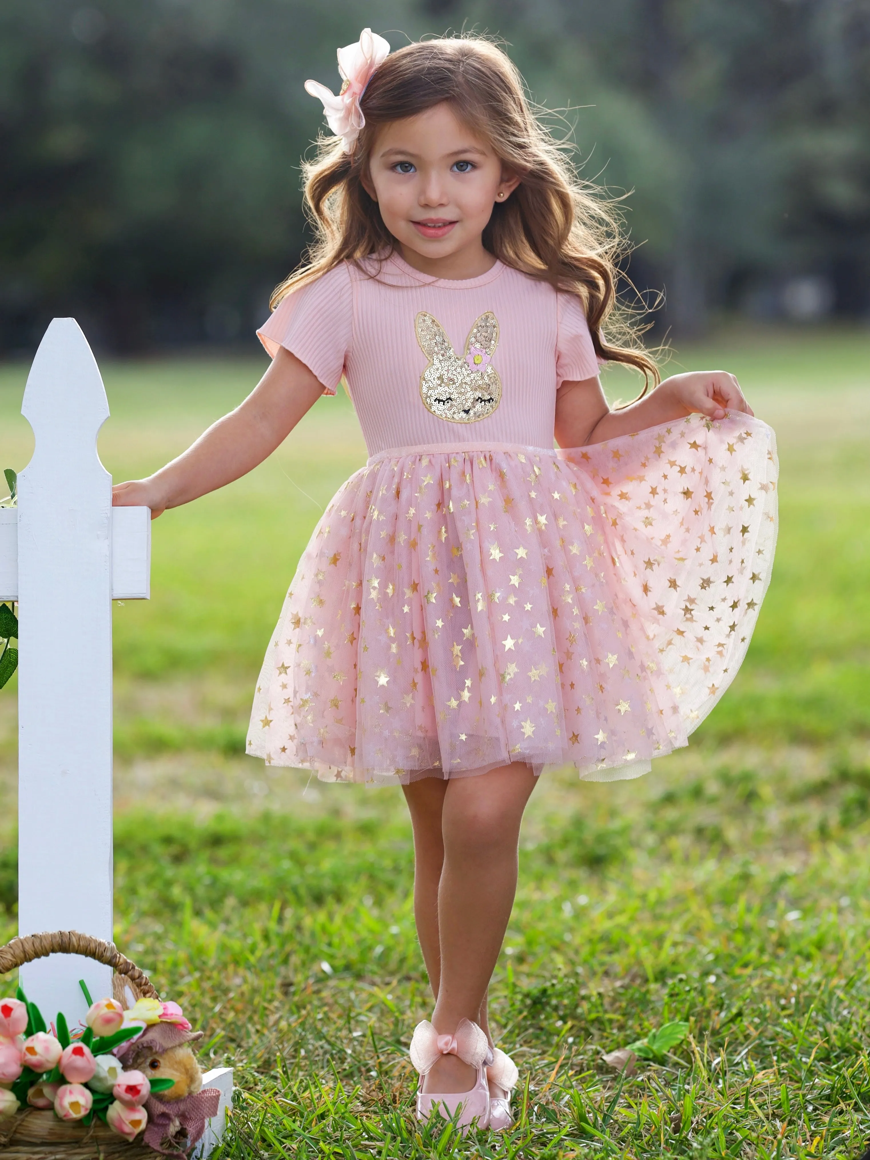 Blush Star Bunny Tulle Dress