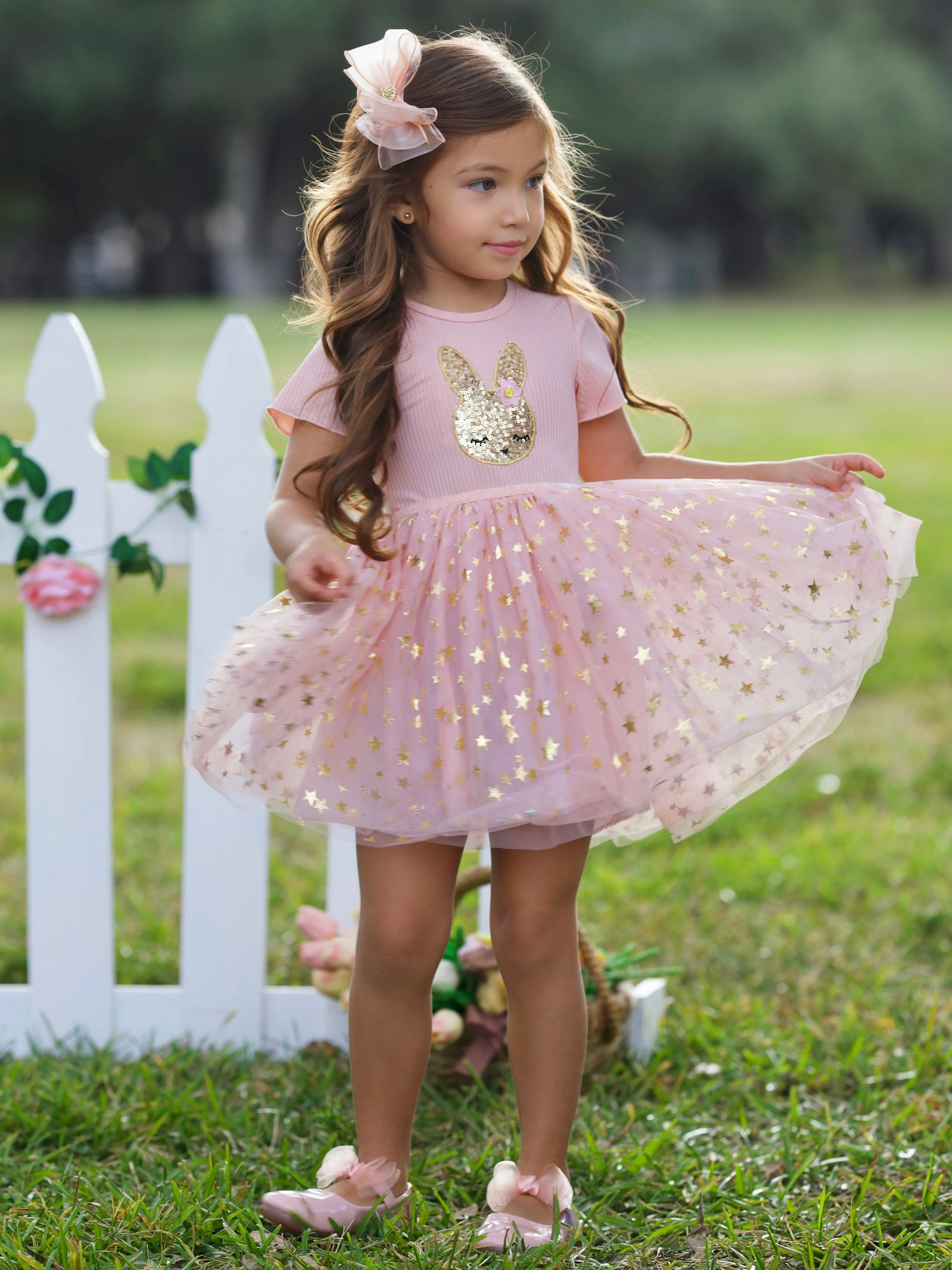 Blush Star Bunny Tulle Dress