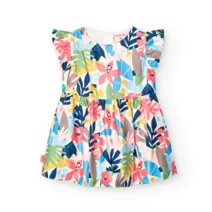 Boboli Girls Satin Summer Floral Dress