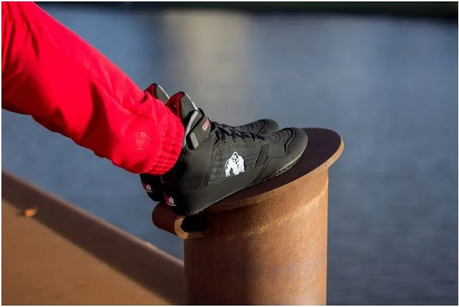Bodybuilding Shoes Gorilla Wear High Tops Weight Lifting Black or Red All Sizes New